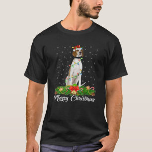 Camiseta Iluminação Xmas Correspondente a Santa Hat Inglês 