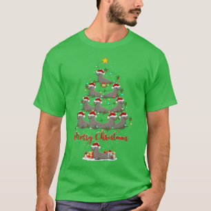 Camiseta Iluminação Xmas Matching Papai Noel Elefante Foca