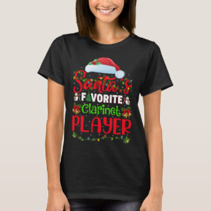 Camiseta Iluminação Xmas Papais noeis Favoritos Clarinet Pl