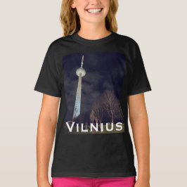 Camiseta Iluminando a Noite: Torre de TV de Vilnius, Lituân