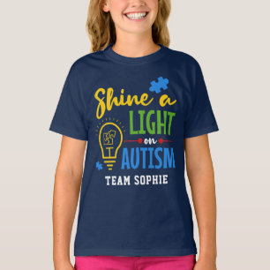 Camiseta Iluminar uma Equipe Personalizada do Autismo