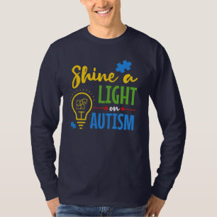 Camiseta Ilumine a Consciência do Pai sobre Autismo no Aniv