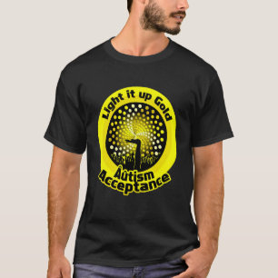 Camiseta Ilumine de Azul Arco-íris Conscientização do Autis