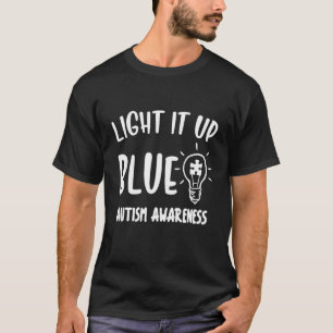 Camiseta Ilumine de Azul Autismo  Eu Uso Azul Para a Consci