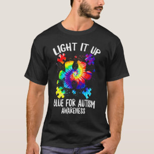 Camiseta Ilumine de Azul Conscientização do Autismo  Peça d