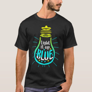 Camiseta Ilumine de Azul Conscientização do Autismo  Peça d