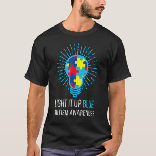 Camiseta Ilumine de Azul Conscientização do Autismo Peça de
