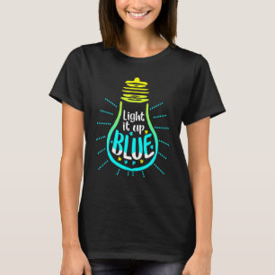 Camiseta Ilumine de Azul Conscientização do Autismo Peça do