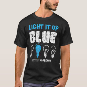 Camiseta Ilumine de Azul Conscientização do Autismo Quebra-