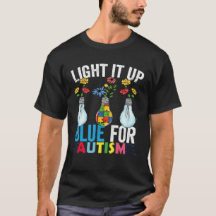Camiseta Ilumine de Azul Mês de Conscientização do Autismo 