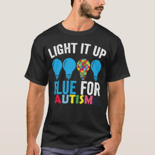 Camiseta Ilumine de Azul Mês de Conscientização do Autismo