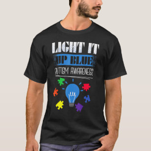 Camiseta Ilumine de Azul Mês de Conscientização do Autismo 