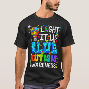 Camiseta Ilumine de azul peça de quebra-cabeça de conscient