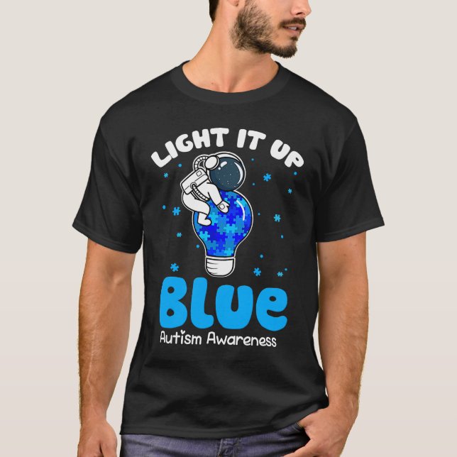 Camiseta Ilumine de Azul  Peça do Quebra-Cabeça Conscientiz (Frente)