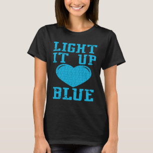 Camiseta Ilumine de Azul Peça do Quebra-cabeça Conscientiz