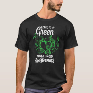 Camiseta Ilumine de Verde Conscientização da Saúde Mental A