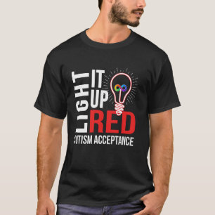 Camiseta Ilumine de Vermelho para a Conscientização do Auti