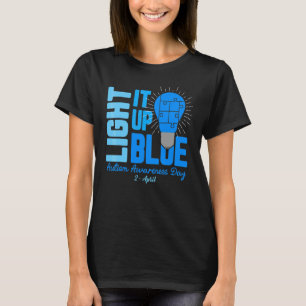 Camiseta Ilumine-o de Azul Conscientização do Autismo  Peça