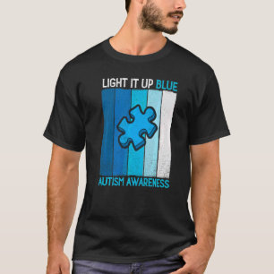 Camiseta Ilumine-o de Azul Conscientização do Autismo Quebr