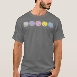 Camiseta Iluminismo sorri cinco desenhos de Smiley face