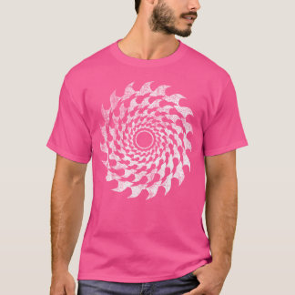 Camiseta Ilusão de Lâmina Circular de Serra de Dente de Tub