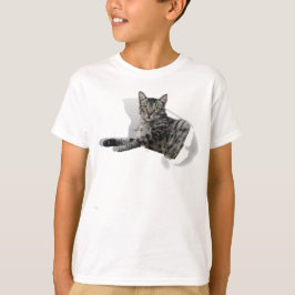 Camiseta Ilusão engraçada 3D Gráfica de Gato Bonito popular