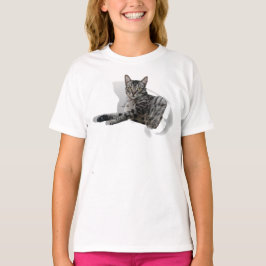 Camiseta Ilusão engraçada 3D Gráfica de Gato Bonito popular
