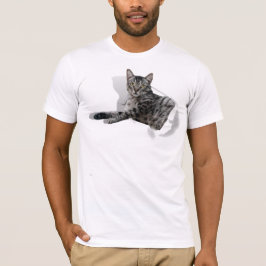 Camiseta Ilusão engraçada 3D Gráfica de Gato Bonito popular