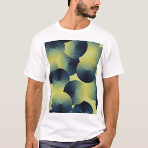Camiseta ilusão óptica, círculos lineares, padrão sem costu