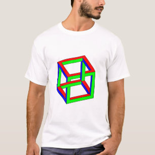 Camiseta Ilusão óptica - cubo impossível do RGB