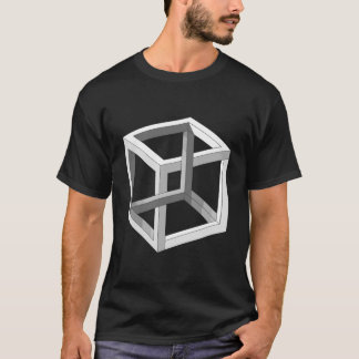 Camiseta Ilusão Óptica Cubo Irracional Cubo Impossível