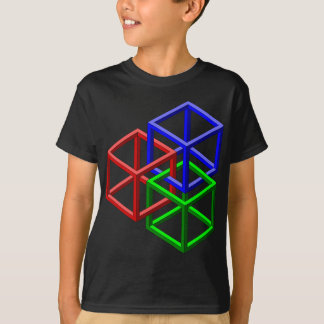 Camiseta Ilusão óptica da geometria impossível dos cubos