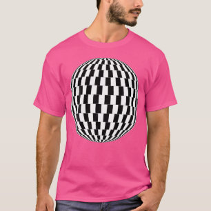 Camiseta Ilusão Óptica de Xadrez Abstrato