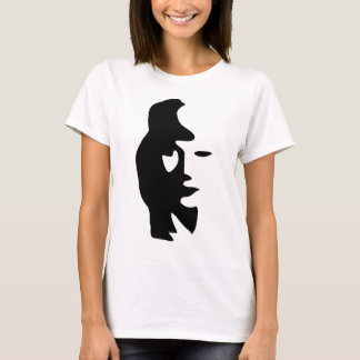Camiseta Ilusão óptica do saxofone ou da mulher