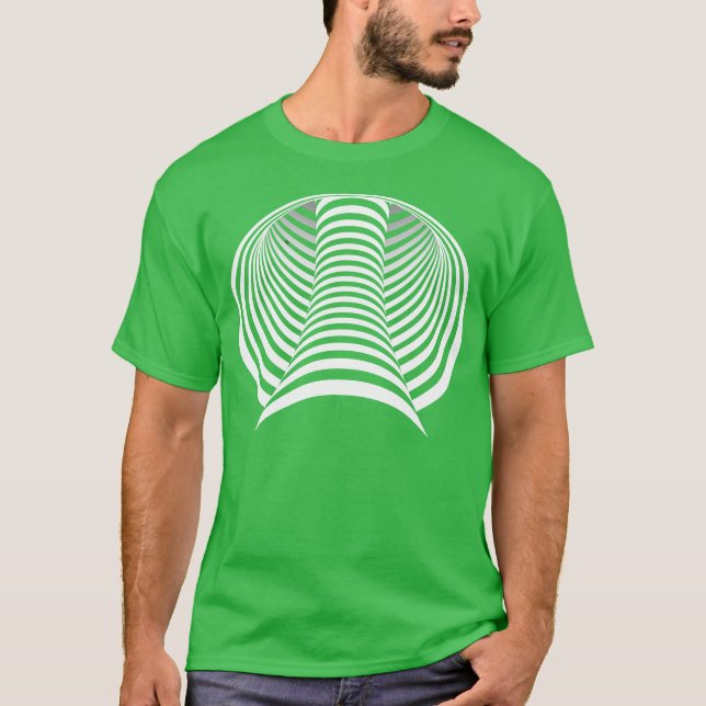 Camiseta Ilusão Óptica Gráfico 3D Truque Mental (Frente)
