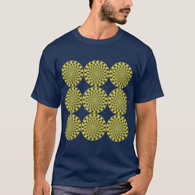 Camiseta Ilusão óptica - Rodas giratórias (Frente)