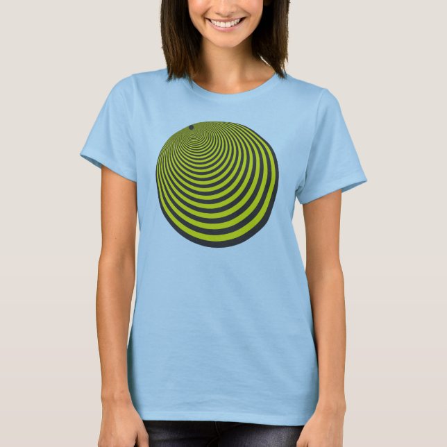 Camiseta Ilusões de esfera amarela e negra (Frente)