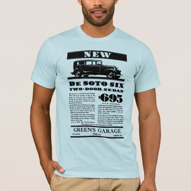 Camiseta Ilustração 1931 do automóvel de DeSoto (Frente)