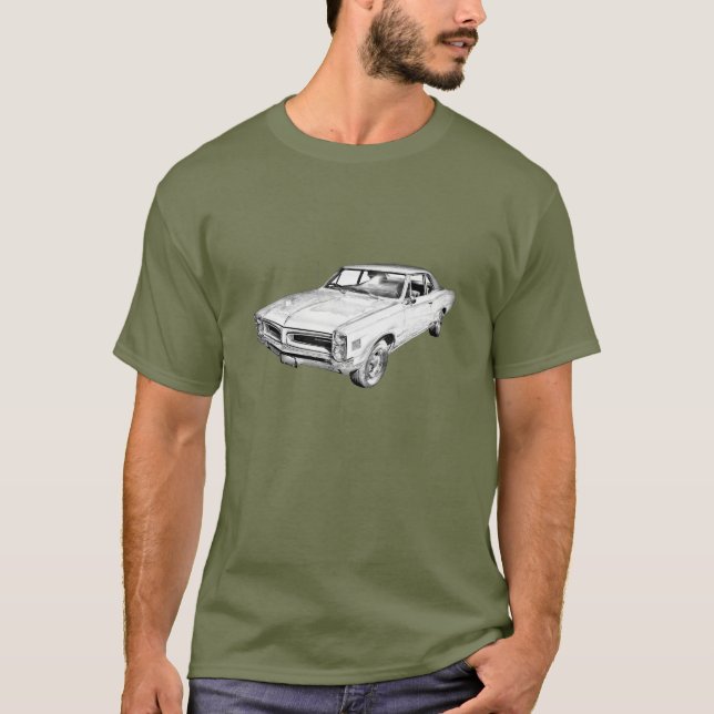 Camiseta Ilustração 1966 do carro de Pontiac Le Mans (Frente)