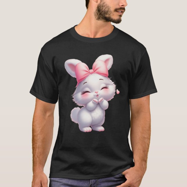 Camiseta Ilustração Adorável de Coelhozinho Bebê (Frente)