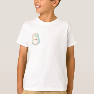 Camiseta Ilustração Adorável de Patinho Branco Chibi