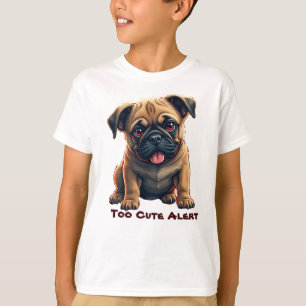 Camiseta Ilustração Adorável de Pug