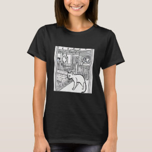 Camiseta Ilustração Adorável Gato Vadio Felino Gatinho