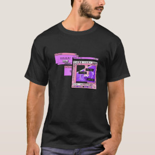 Camiseta Ilustração Aestética do Sad Browser de PC Vaporwav