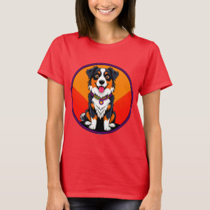 Camiseta Ilustração Alegre de Cachorro em Cartoon