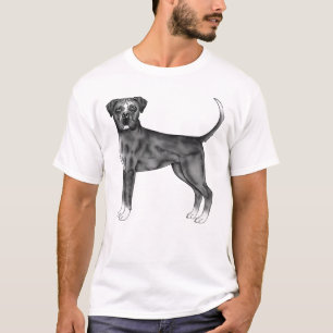 Camiseta Ilustração Alemã Do Cachorro A Preto E Branco