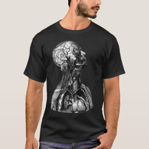 Camiseta Ilustração anatômica do vintage da parte superi