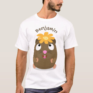 Camiseta Ilustração animada feliz cota-guiné