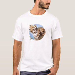 Camiseta Ilustração animal bonito de Jaguar Cub do bebê -