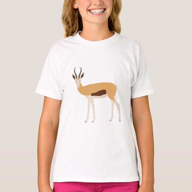 Camiseta Ilustração Animal de Antílope Selvagem (Frente)